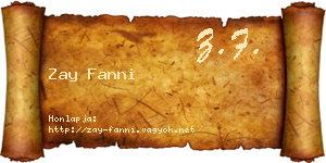 Zay Fanni névjegykártya