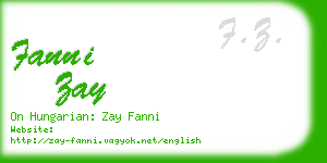 fanni zay business card
